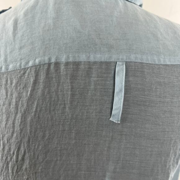 TALULA Sleeveless Blue Blend Silk Button Down Collar Pocket Blouse Top S Small - Picture 8 of 12